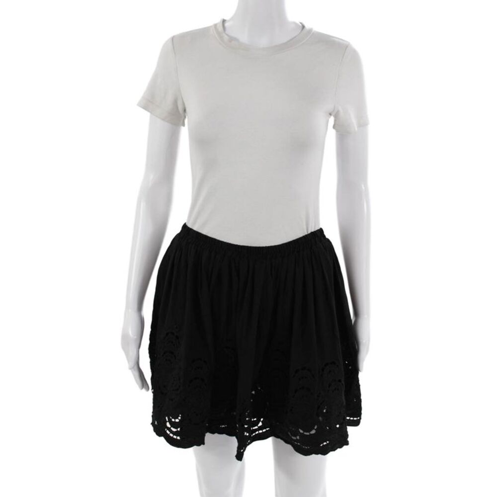 Silvian Heach Women Black A-Line Mini Skirt Polyester Knee Length Size S